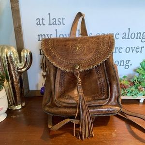 Patricia Nash leather hobo backpack.